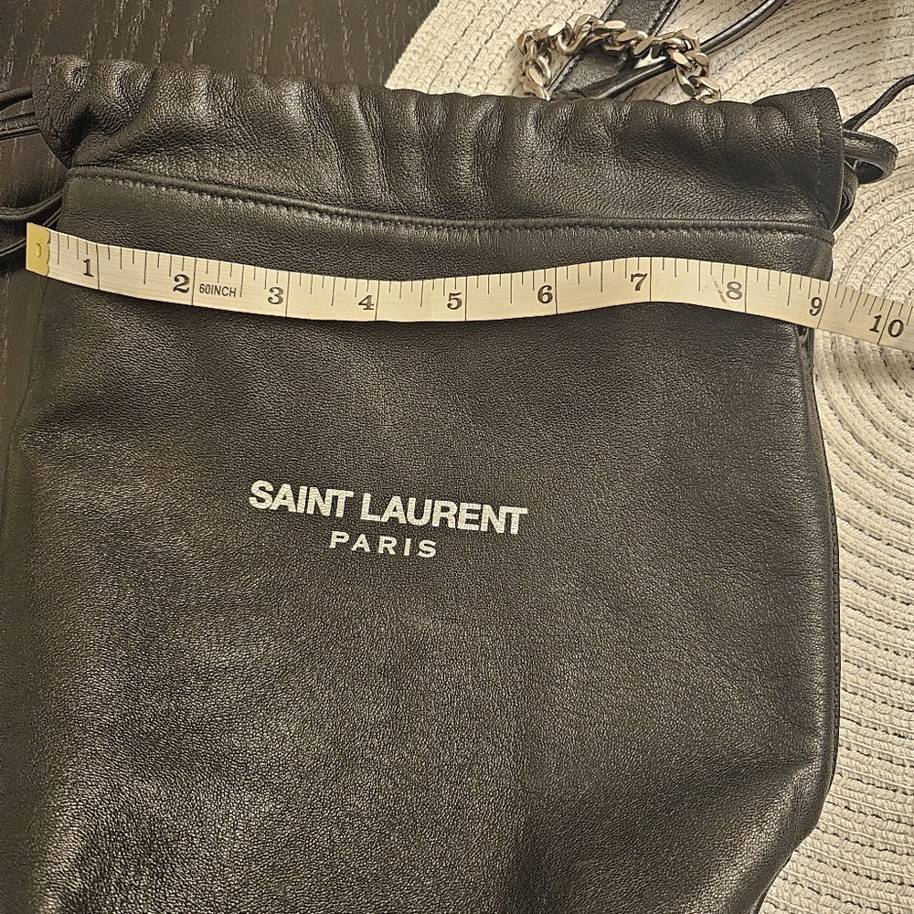 Saint Laurent Black Leather Teddy Bucket Bag - Picture 15 of 16